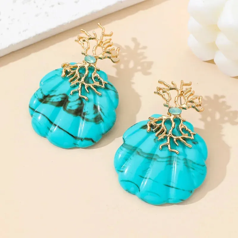 TEEK - Golden Roots Resin Shell Earrings