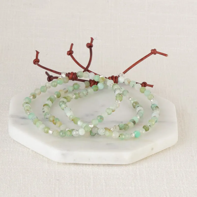 Tiny Mantras Bracelet - Chrysoprase | Daily Intention Bracelet