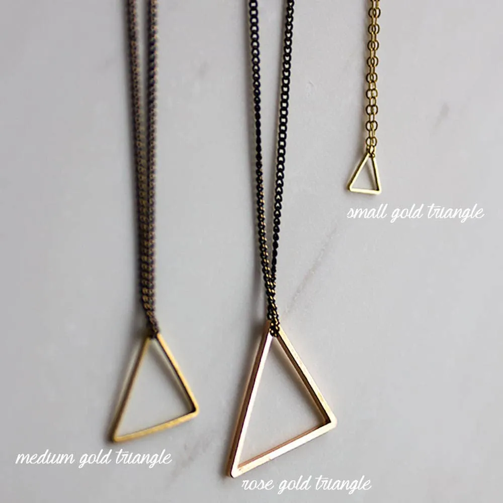 Triangle Rose Gold Necklace