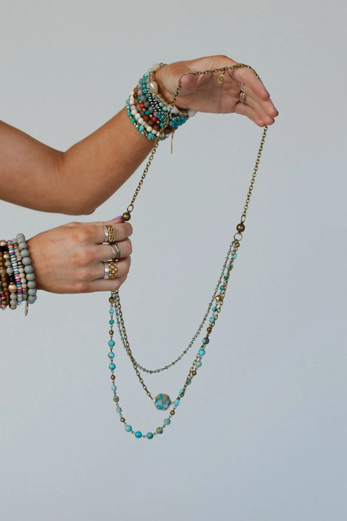 Turquoise Cascade Necklace - Turquoise