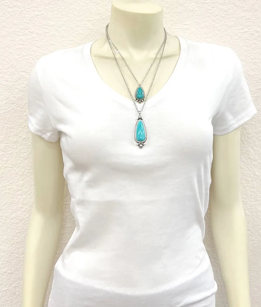 Turquoise Duet Double Layer Necklace