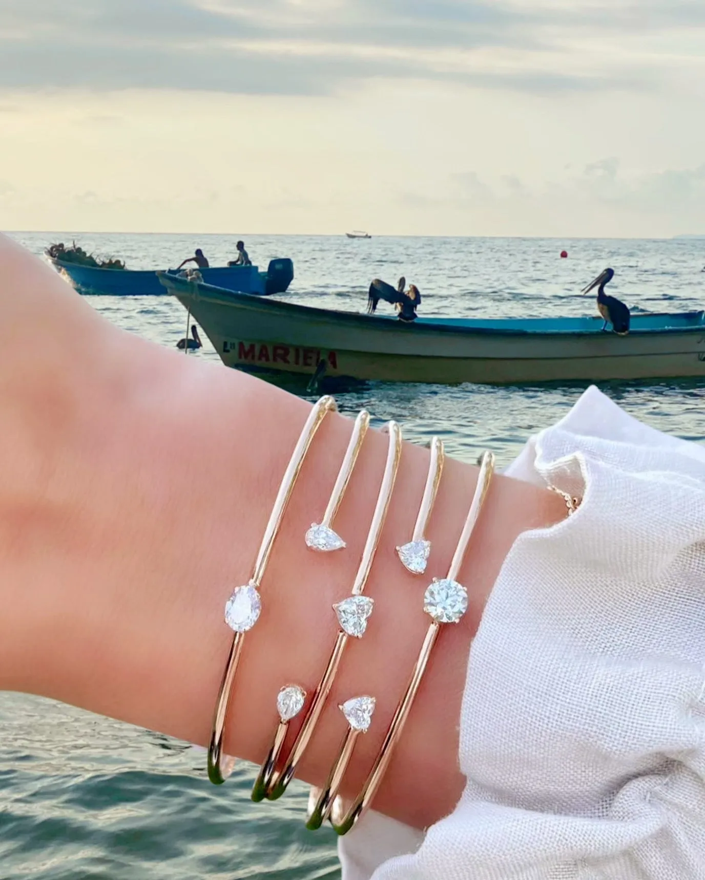 Two Diamonds Cuff Bangle